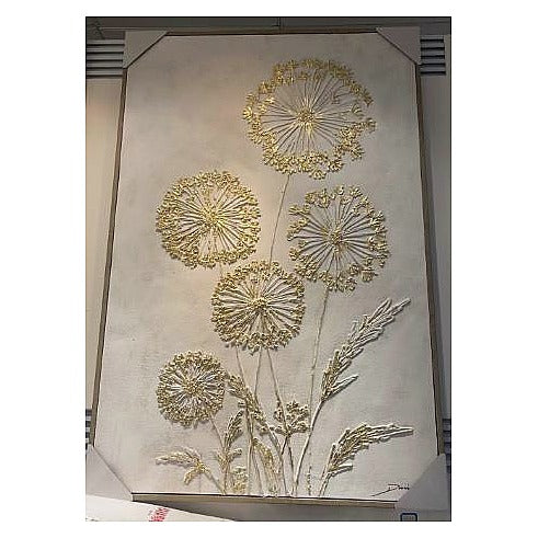 H-HYP22 - CUADRO DECORATIVO CON FLORES EN RELIEVE (6/1)