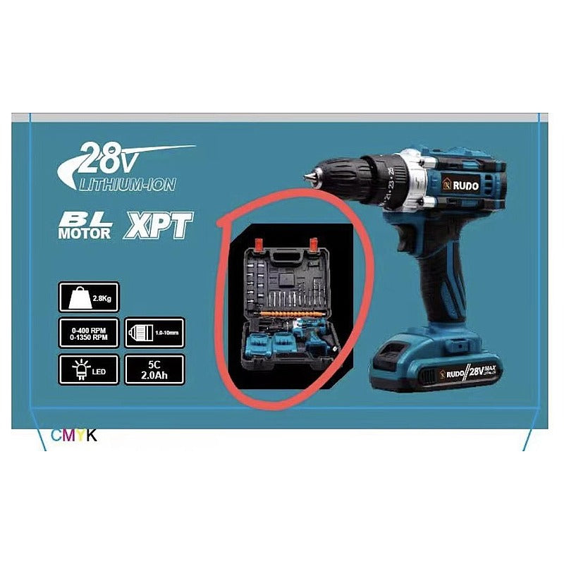 HS-LDS2 - TALADRO INALÁMBRICO 28V CON ACCESORIOS (10/1)