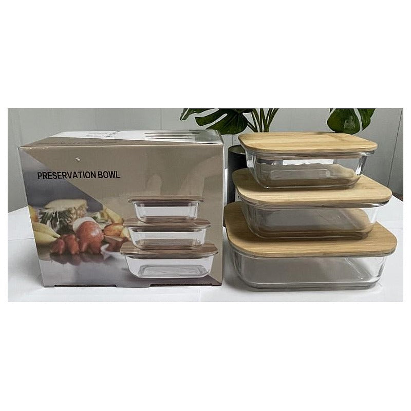 HG-KRG96 - JUEGO DE RECIPIENTES DE VIDRIO CON TAPA (12/1)