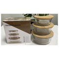 HG-KRG97 - SET DE BOWLS DE VIDRIO CON TAPA DE BAMBÚ (12/1)