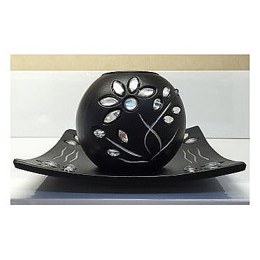 H-YYC09 - JUEGO DE PORTAVELA DECORATIVO NEGRO (72/1)