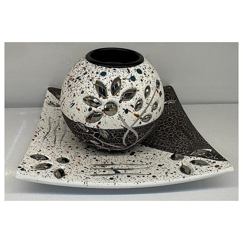 H-YYC16 - CONJUNTO DECORATIVO JARRÓN Y BANDEJA (72/1)