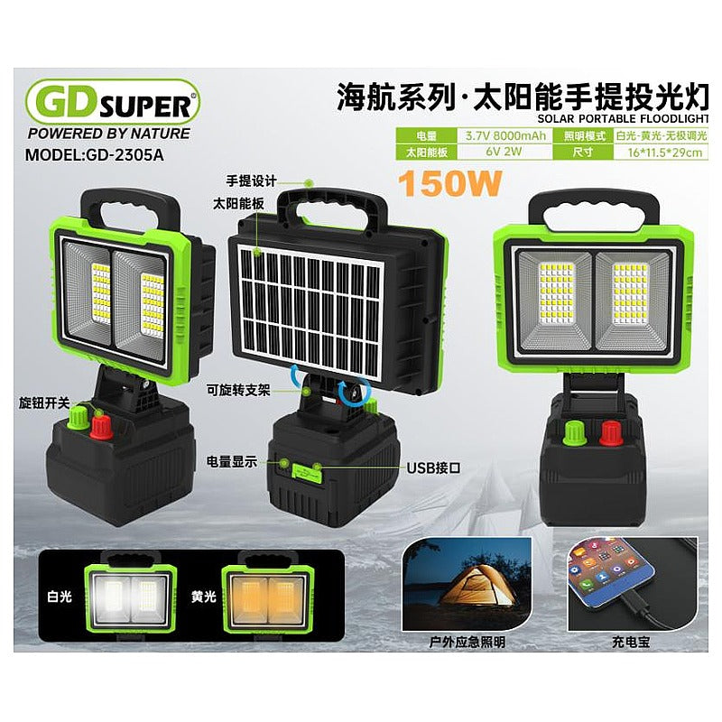 HNE-017 - REFLECTOR SOLAR PORTÁTIL CON LED (20/1)