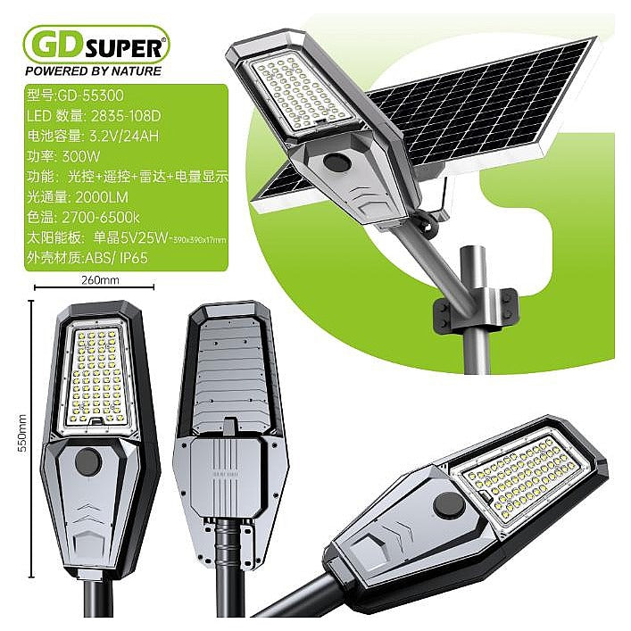HNE-061 - LÁMPARA SOLAR LED PARA EXTERIORES (5/1)
