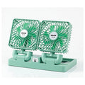 D-QS020 - VENTILADOR DOBLE USB VERDE (20/1)