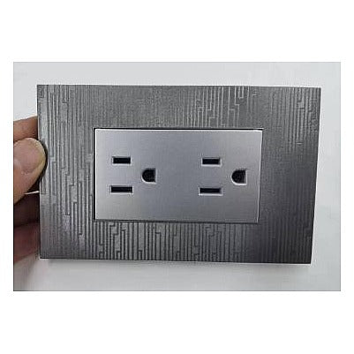 HS-E-SPC4 - TOMACORRIENTE DOBLE CON PLACA DECORATIVA (200/1)