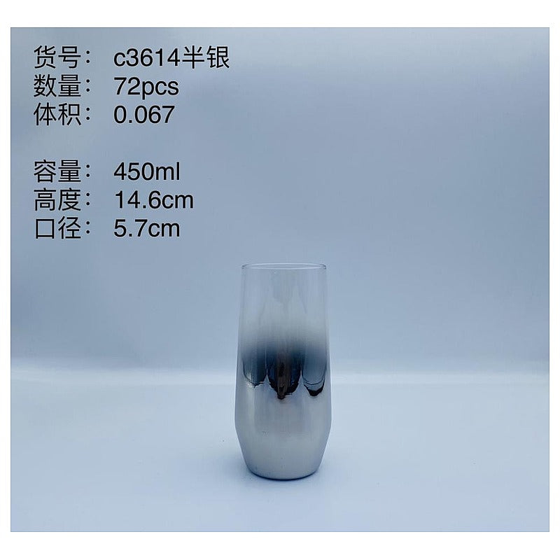 H-YG019 - VASO DE VIDRIO PLATEADO 450 ML (12/1)