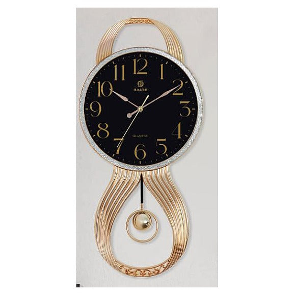 H-HCT16 - RELOJ DE PARED CON PÉNDULO DORADO (8/1)