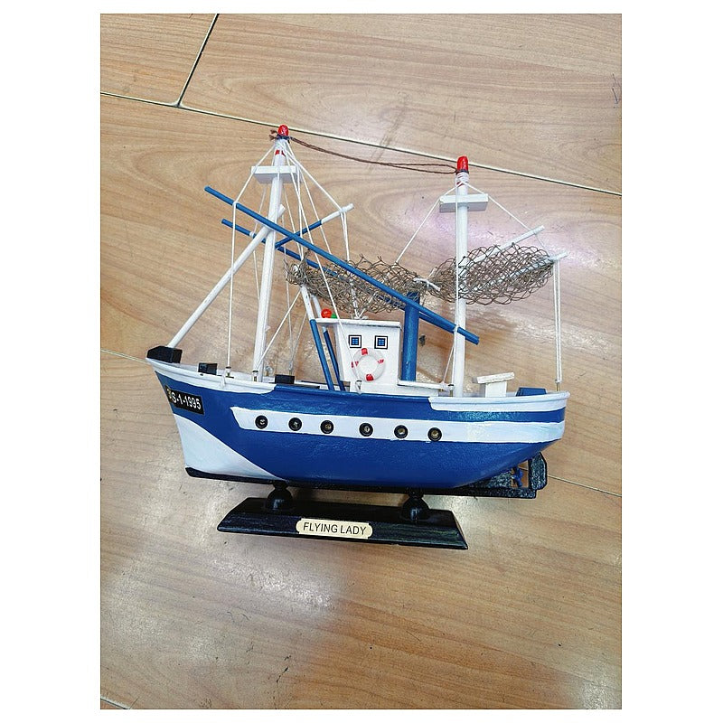 H-WAC09 - BARCO DECORATIVO DE MADERA AZUL (24/1)