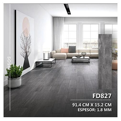 FD827 - PISO VINÍLICO GRIS 91.4CM X 15.2CM (36/1)