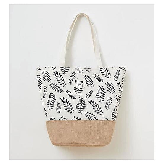 HG-WT060 - BOLSA DE TELA CON ESTAMPADO DE HOJAS (36/1)