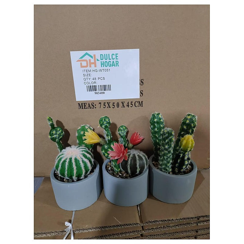 HG-WT051 - CACTUS ARTIFICIAL EN MACETA GRIS (48/1)