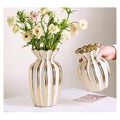 H-YDY70 - FLORERO DE CERÁMICA BLANCO Y DORADO (24/1)