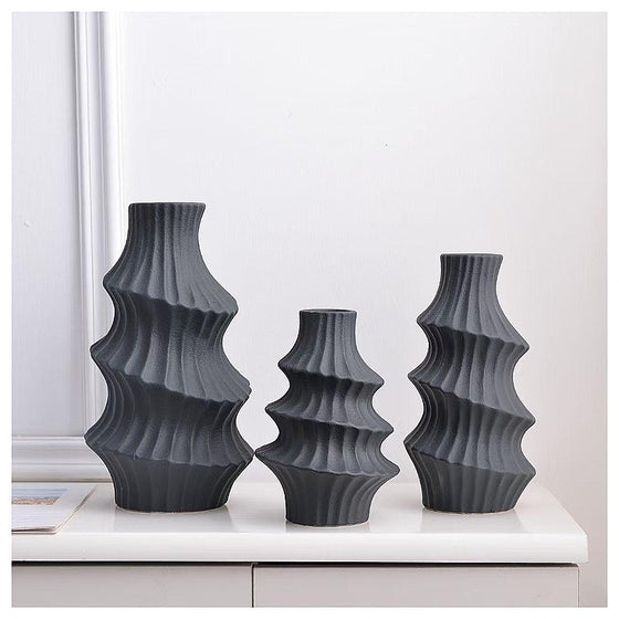H-YDY96 - JARRONES DECORATIVOS DE CERÁMICA GRIS (12/1)