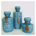 H-YDY111 - JUEGO DE JARRONES DECORATIVOS AZULES (24/1)