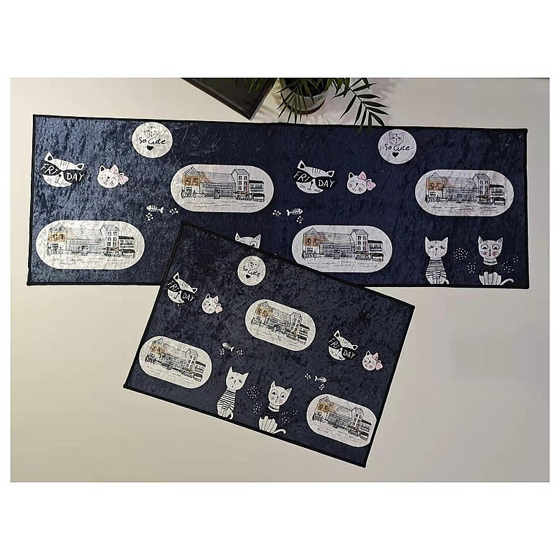 HG-LM088 - SET DE ALFOMBRAS CON DISEÑO DE GATOS (30/1)