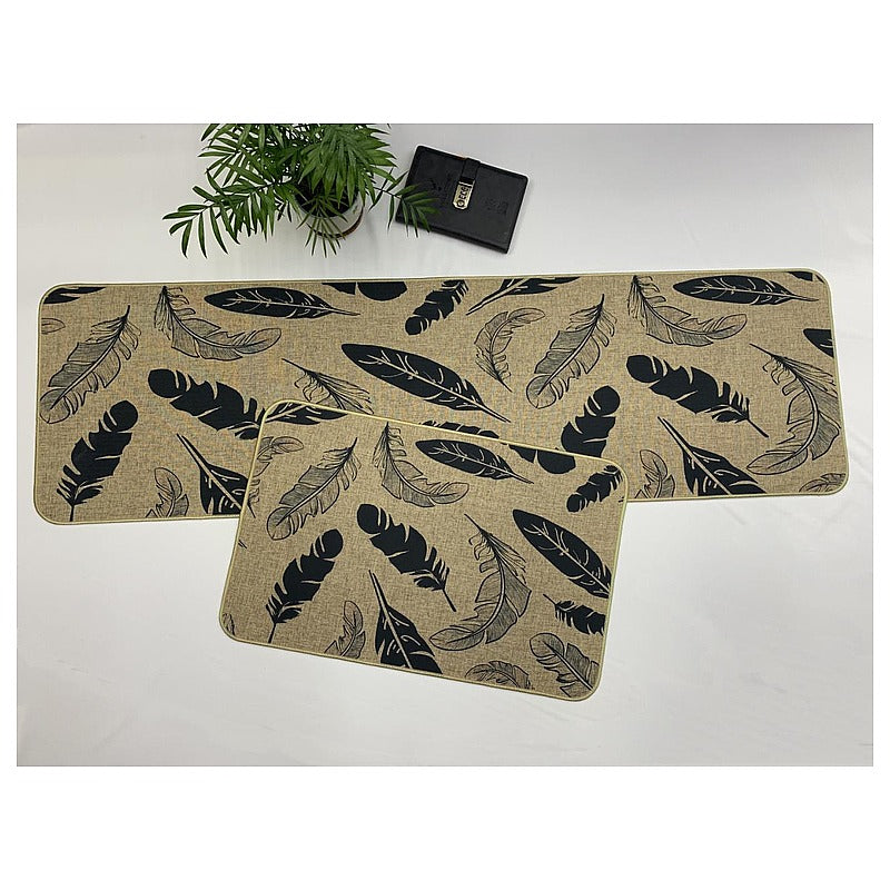 HG-LM089 - SET DE ALFOMBRAS CON PLUMAS ESTAMPADAS (30/1)