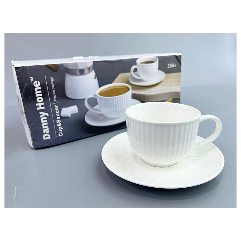 BW22-11 - TAZA CON PLATO DE CERÁMICA BLANCA 220CC (8/1)