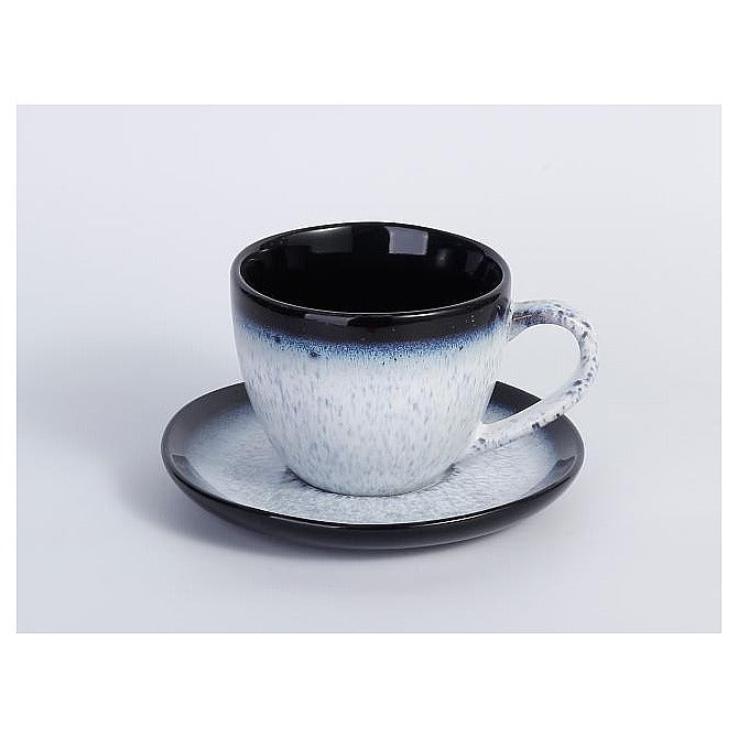 T26-07 - TAZA CON PLATO DE CERÁMICA BICOLOR (12/1)
