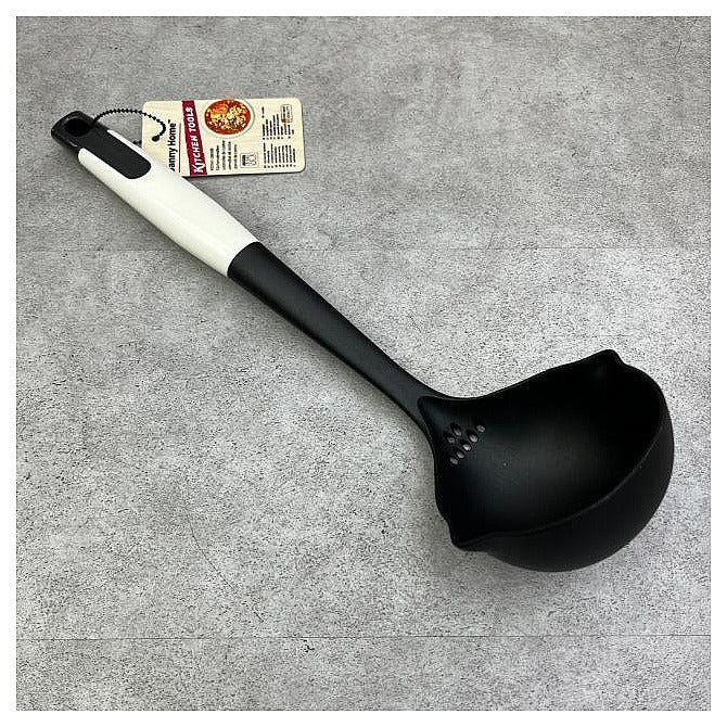 DH3452- BLACK - CUCHARÓN DE NYLON NEGRO Y BLANCO (72/1)