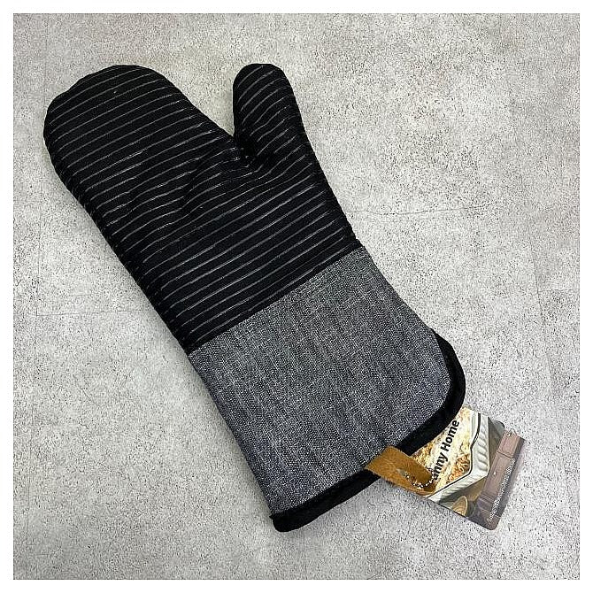 DH3447- BLACK - GUANTE DE COCINA A RAYAS NEGRO (96/1)
