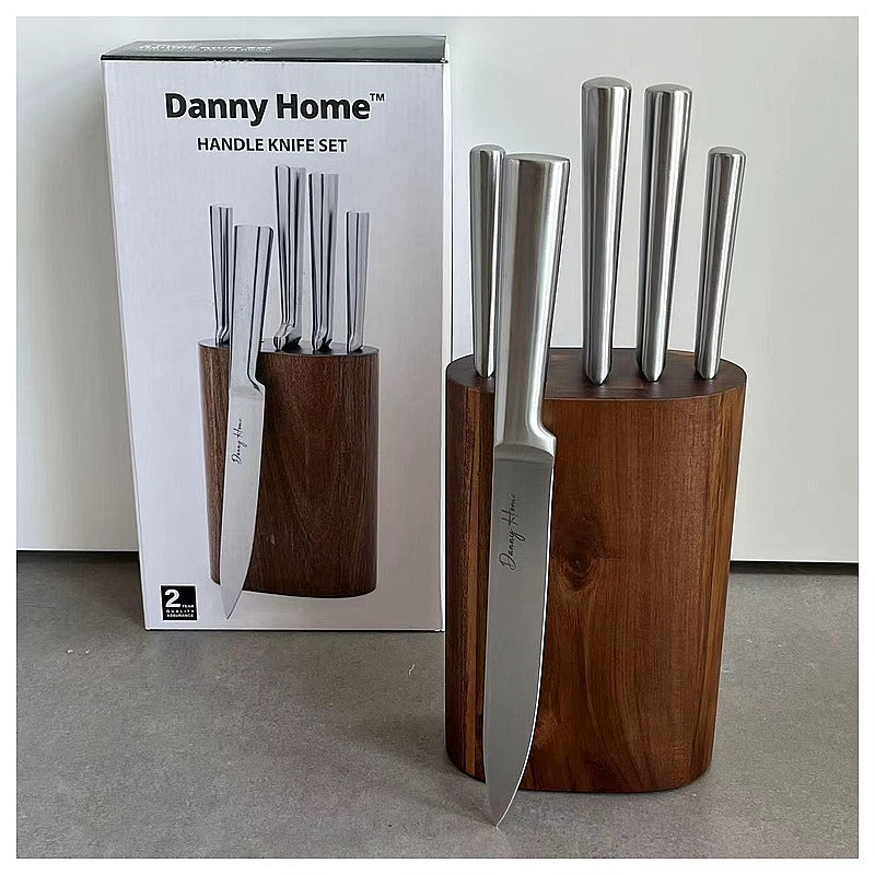 DH3776- NATURAL - JUEGO DE CUCHILLOS CON BLOQUE DE MADERA (12/1)