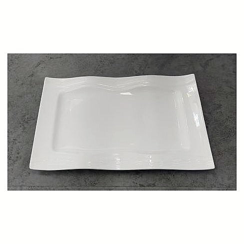 BW013-6 - BANDEJA DE CERÁMICA RECTANGULAR BLANCA (18/1)