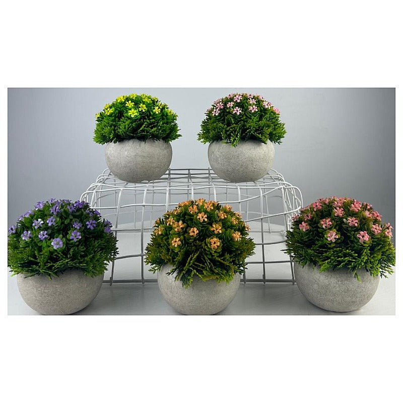 NW-SF49 - MACETA DE CEMENTO CON FLORES ARTIFICIALES (96/1)