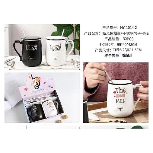C-CUP12 - TAZAS DE CERÁMICA CON TAPA Y CUCHARA (30/1)