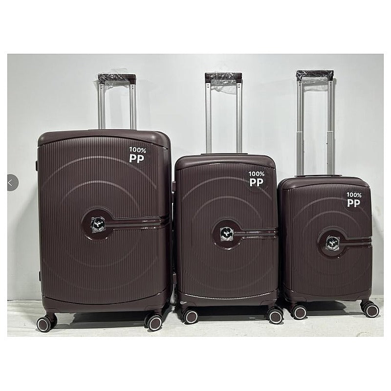 D-XHB06 - SET DE MALETAS DE POLIPROPILENO MARRÓN 3 PIEZAS (3/1)