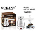 YLW-606 - CAFETERA DE VIDRIO SOKANY (24/1)