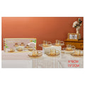 HG-KRG207 - JUEGO DE TAZAS CON PLATOS DE CRISTAL ÁMBAR (12/1)