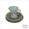 HG-KRG211 - TAZA DE VIDRIO CON PLATO DECORATIVO (10/1)