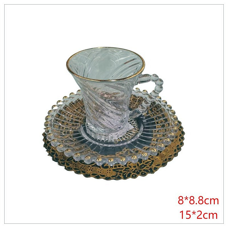 HG-KRG211 - TAZA DE VIDRIO CON PLATO DECORATIVO (10/1)