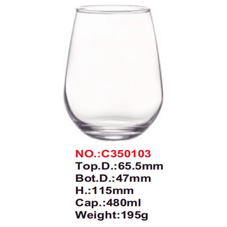 HG-KRG131 - VASO DE VIDRIO 480 ML (8/1)