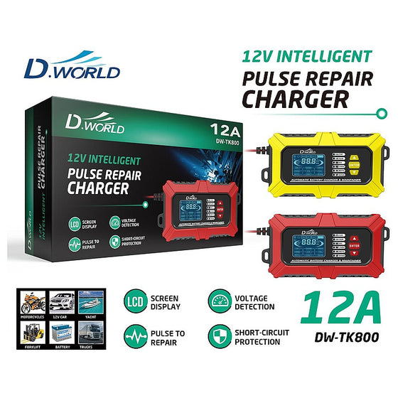 DW- TK800 - CARGADOR INTELIGENTE DE BATERÍA 12V 12A (30/1)