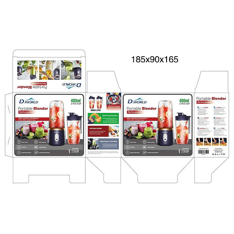 DW-HP22 - LICUADORA PORTÁTIL RECARGABLE 400 ML (60/1)