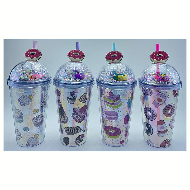 HG-LZC18 - VASO CON TAPA Y POPOTE DE DONAS (60/1)