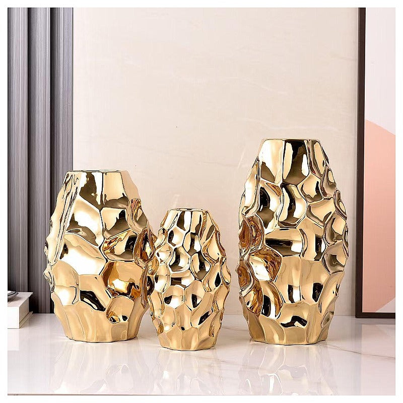 H-YDY87 - JARRONES DECORATIVOS DORADOS (12/1)