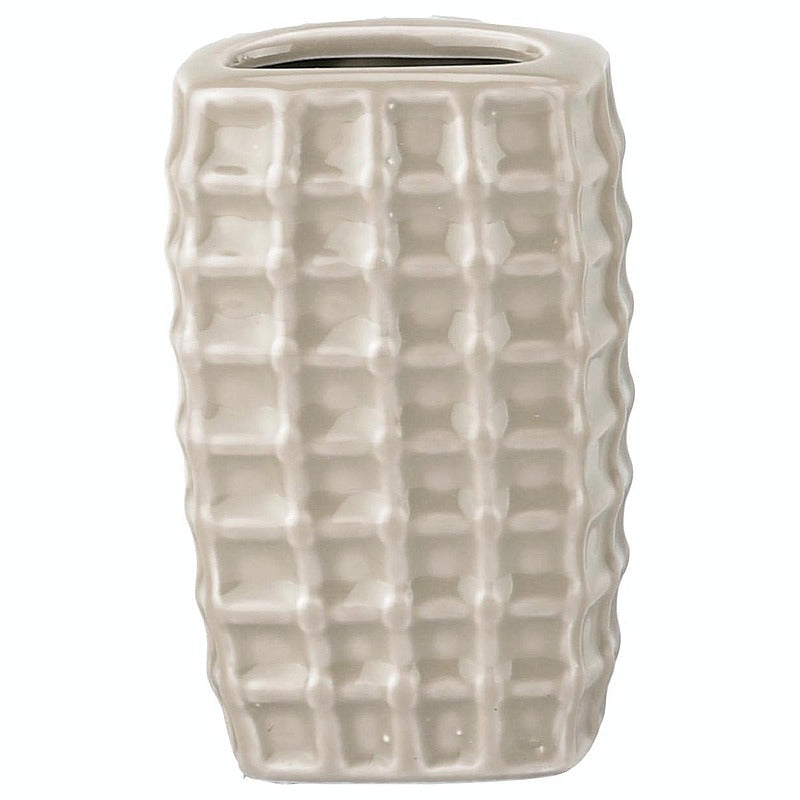 HG-JSH6 - FLORERO DE CERÁMICA BEIGE CON RELIEVE (48/1)