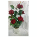 HG-YFF30 - ARREGLO DE ROSAS ARTIFICIALES EN MACETA BLANCA (20/1)