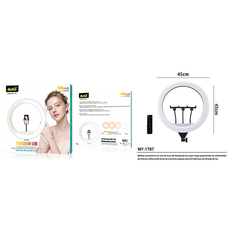 MY-7187B - ARO DE LUZ LED 45 CM CON CONTROL REMOTO (10/1)