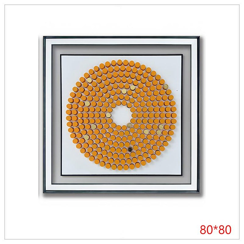 H-HGP15 - CUADRO DECORATIVO DE DISCOS NARANJA 80*80 (5/1)