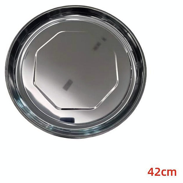 KT-SK178 - BANDEJA REDONDA DE ACERO INOXIDABLE 42CM (72/1)