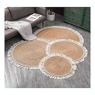 TC-GW007 - SET DE ALFOMBRAS REDONDAS DE YUTE (20/1)