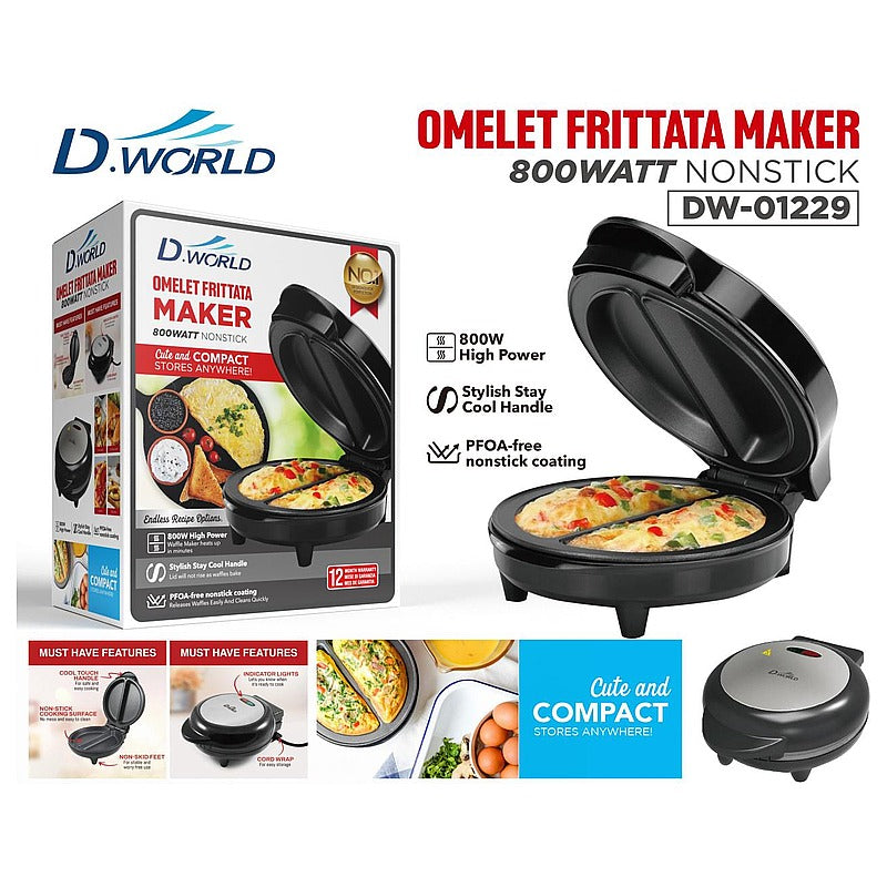 DW-01229 - MÁQUINA PARA OMELETS ANTIADHERENTE 800W (10/1)