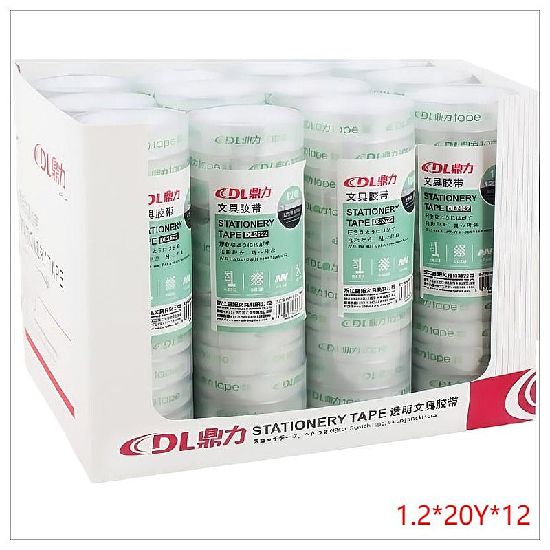 DLS-064 - CINTA ADHESIVA TRANSPARENTE 1.2*20Y*12 (192/1)