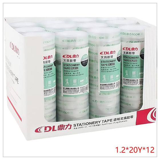 DLS-064 - CINTA ADHESIVA TRANSPARENTE 1.2*20Y*12 (192/1)