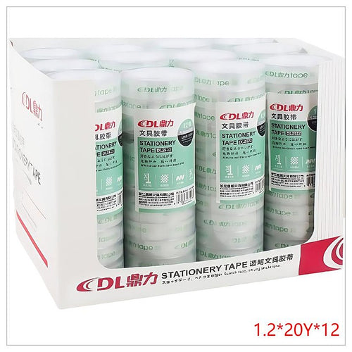 DLS-064 - CINTA ADHESIVA TRANSPARENTE 1.2*20Y*12 (192/1)