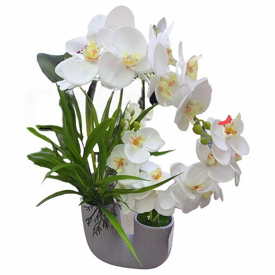 HG-YFF46 - PLANTA ARTIFICIAL CON ORQUÍDEAS BLANCAS (24/1)